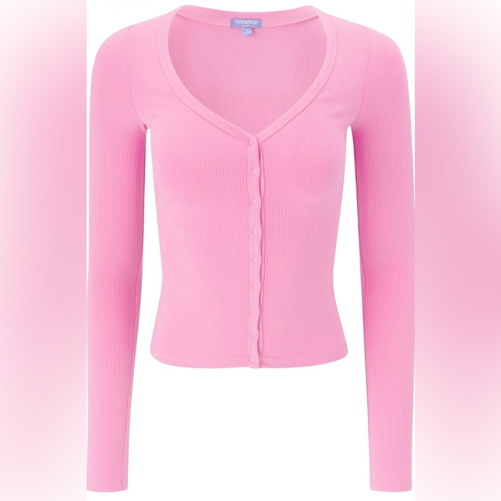 Florence by Mills Softie Ribbed Pink Cardigan